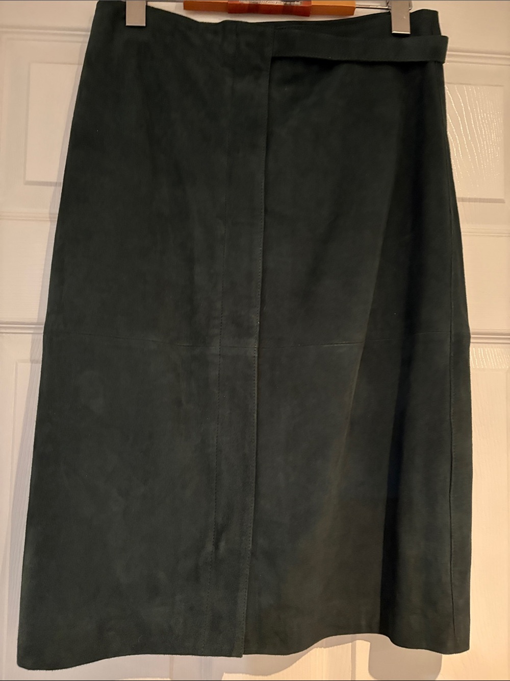 Marciano Dark Green leather Midi Skirt - size 6